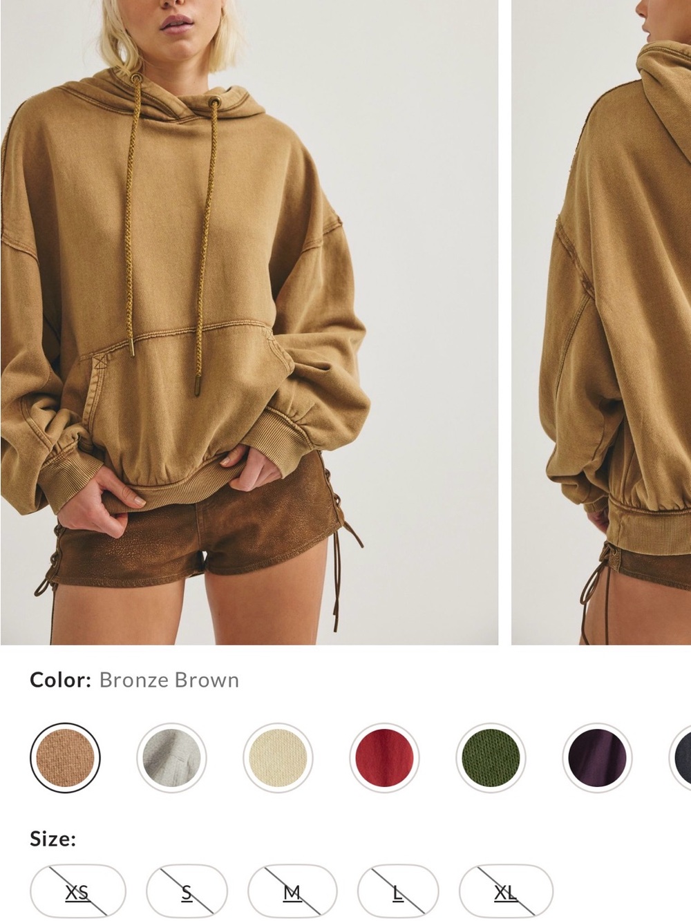 We The Free Bronze Brown Oversized Hoodie Sweater